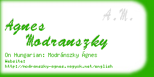 agnes modranszky business card