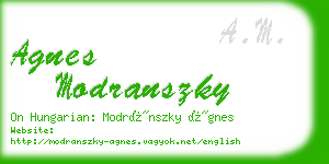 agnes modranszky business card